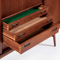 Mid Century Danish Teak Tall Sideboard or Bar Cabinet by Harry Ostergaard