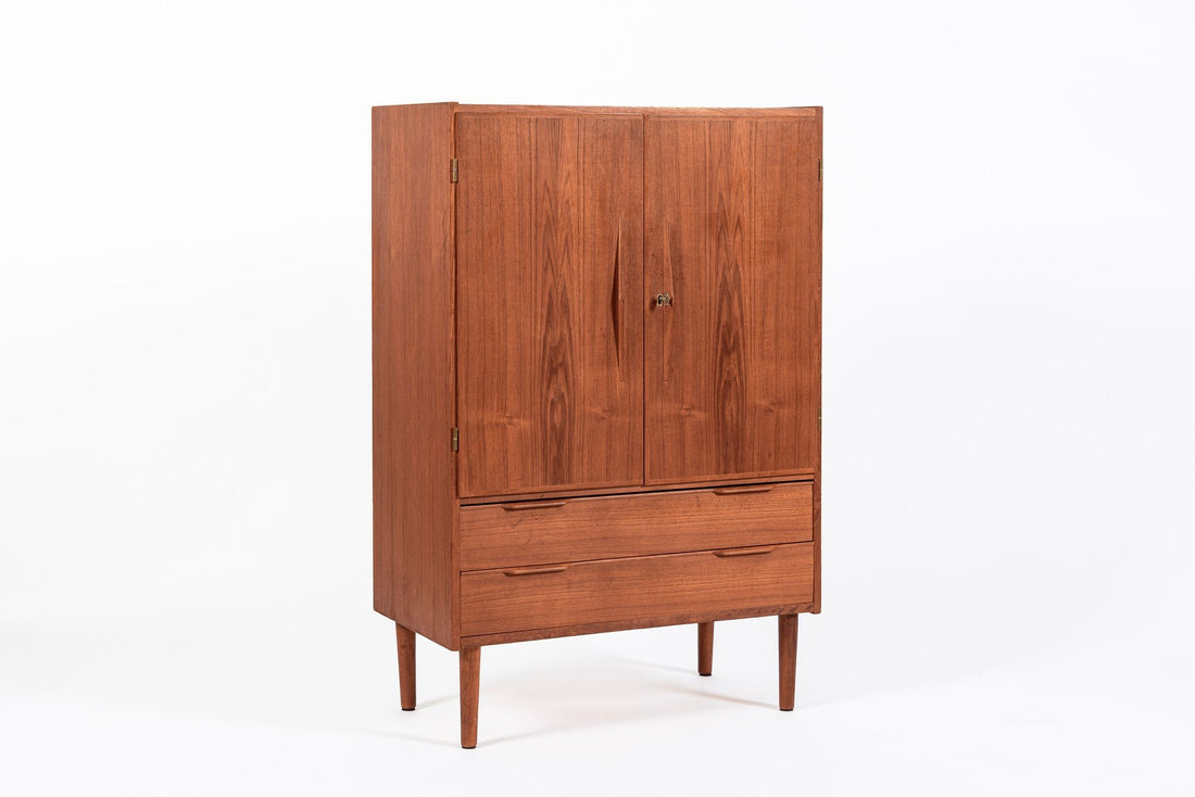 Mid Century Danish Teak Wood Storage or Bar Cabinet