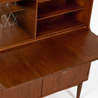 Mid-Century Danish Modern Teak Secretary Desk Cabinet 1960s