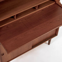 Mid Century Danish Teak Wood Bookcase Cabinet & Secretary Desk 1960s