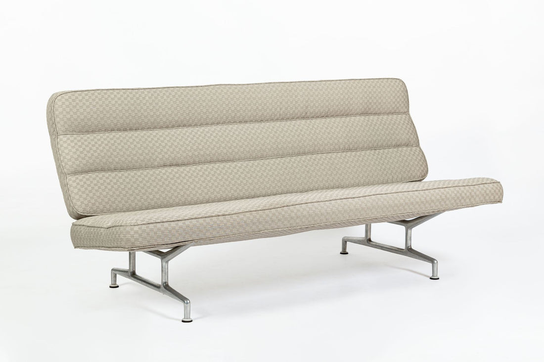 Vintage Mid-Century Modern Eames Model 3473 Tan Sofa for Herman Miller, 1960s