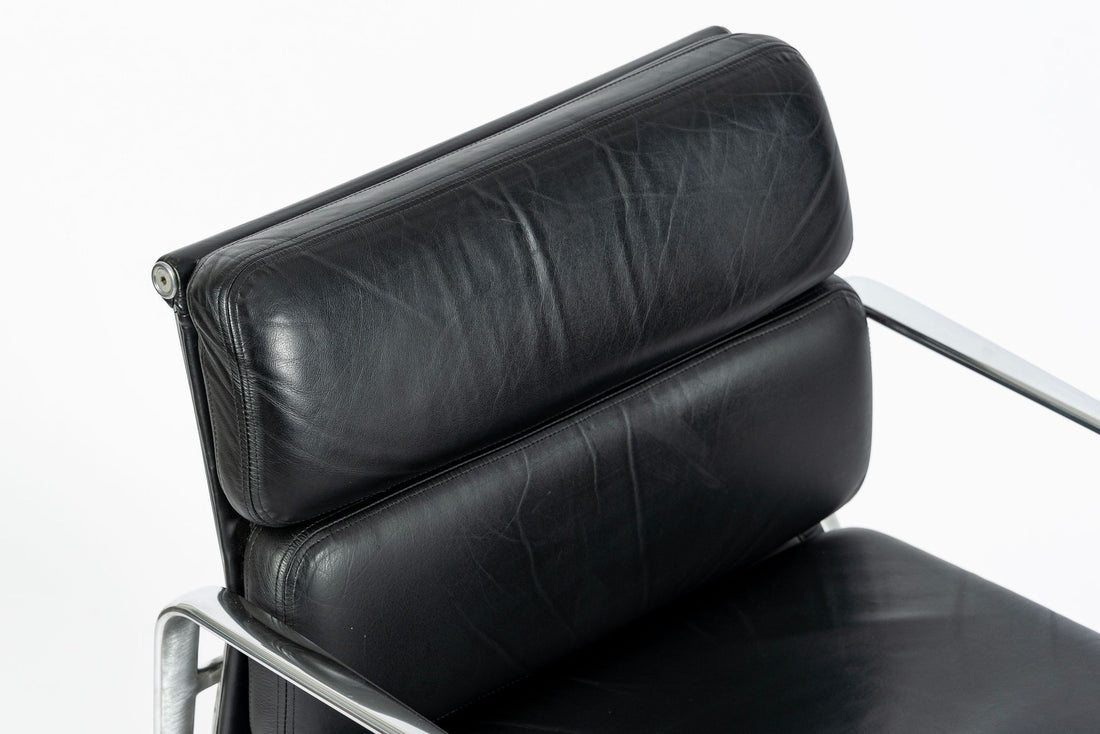 Eames for Herman Miller Black Leather Desk Chair Soft Pad 2000s
