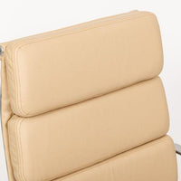 Eames Herman Miller Tall Cream Leather Office Chair Aluminum Group