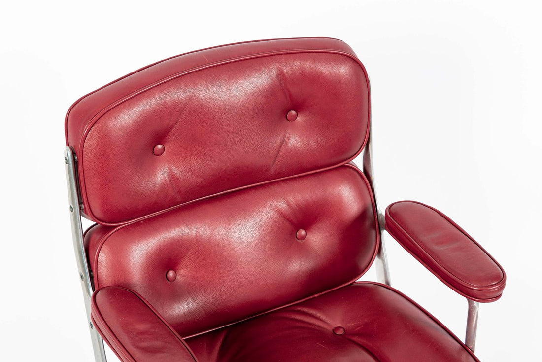 Vintage Eames for Herman Miller Time Life Red Leather Lobby Office Chair 1960s