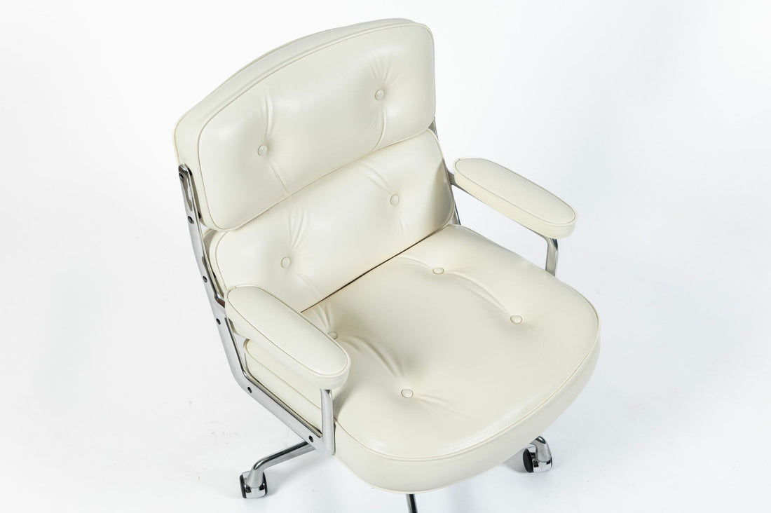 Herman Miller Eames Time Life Lobby White Leather Office Chair 2021