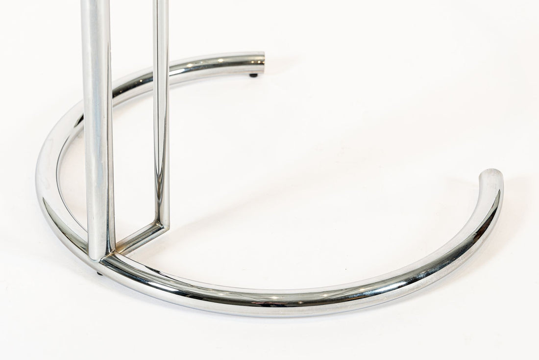 Mid Century Chrome & Glass Side Table by Eileen Gray (attr.)