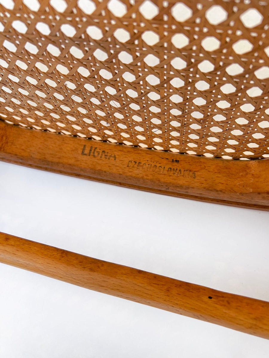 Vintage Bent Wood & Wicker Cafe Chairs by Josef Hoffman for Ligna