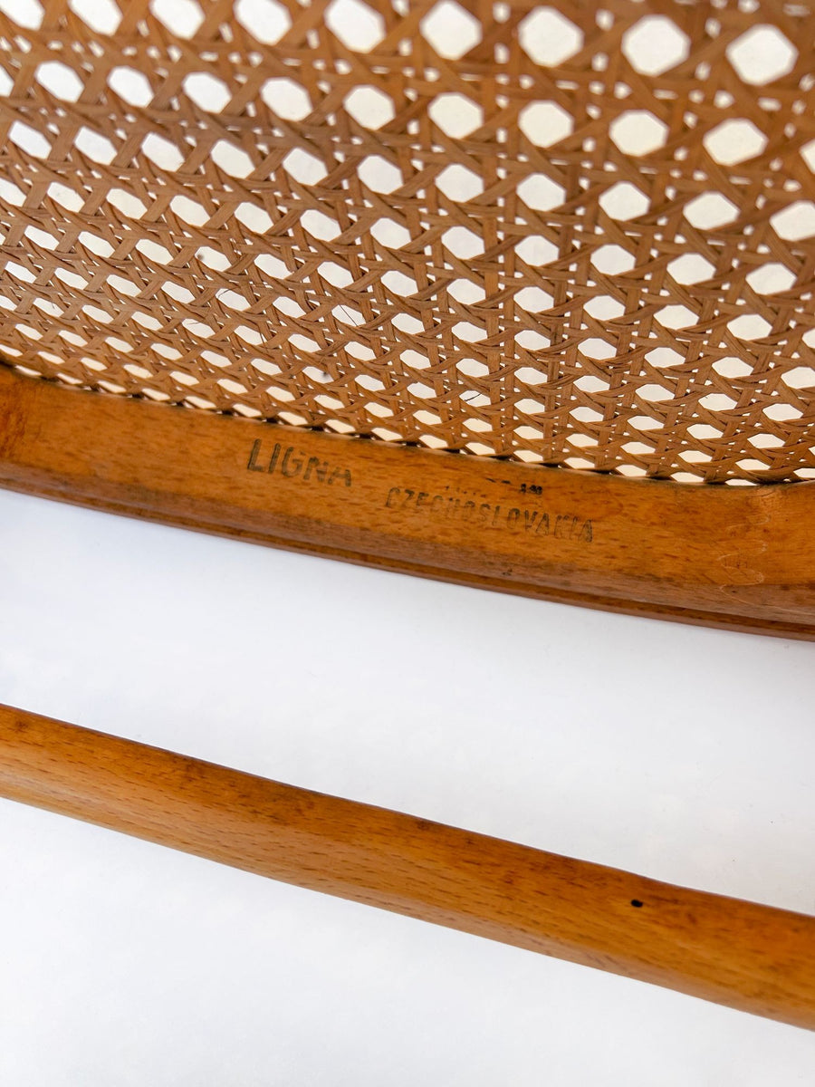 Vintage Bent Wood & Wicker Cafe Chairs by Josef Hoffman for Ligna