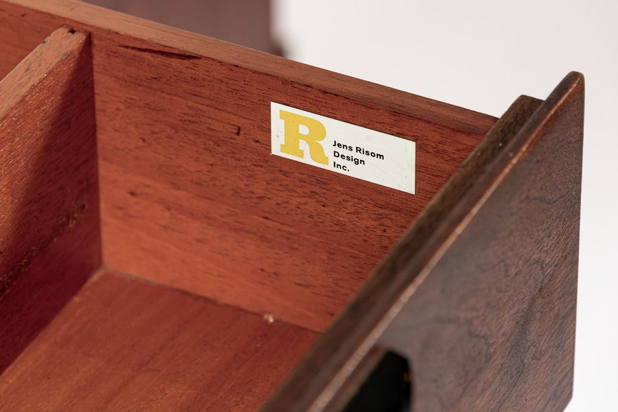 Mid Century Walnut Wood File Cabinet Credenza by Jens Risom