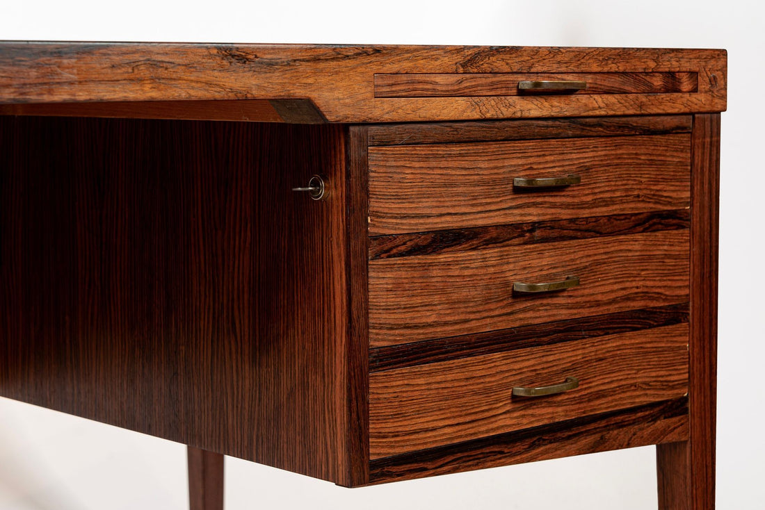 Exceptional Mid Century Danish Large Rosewood Executive Desk