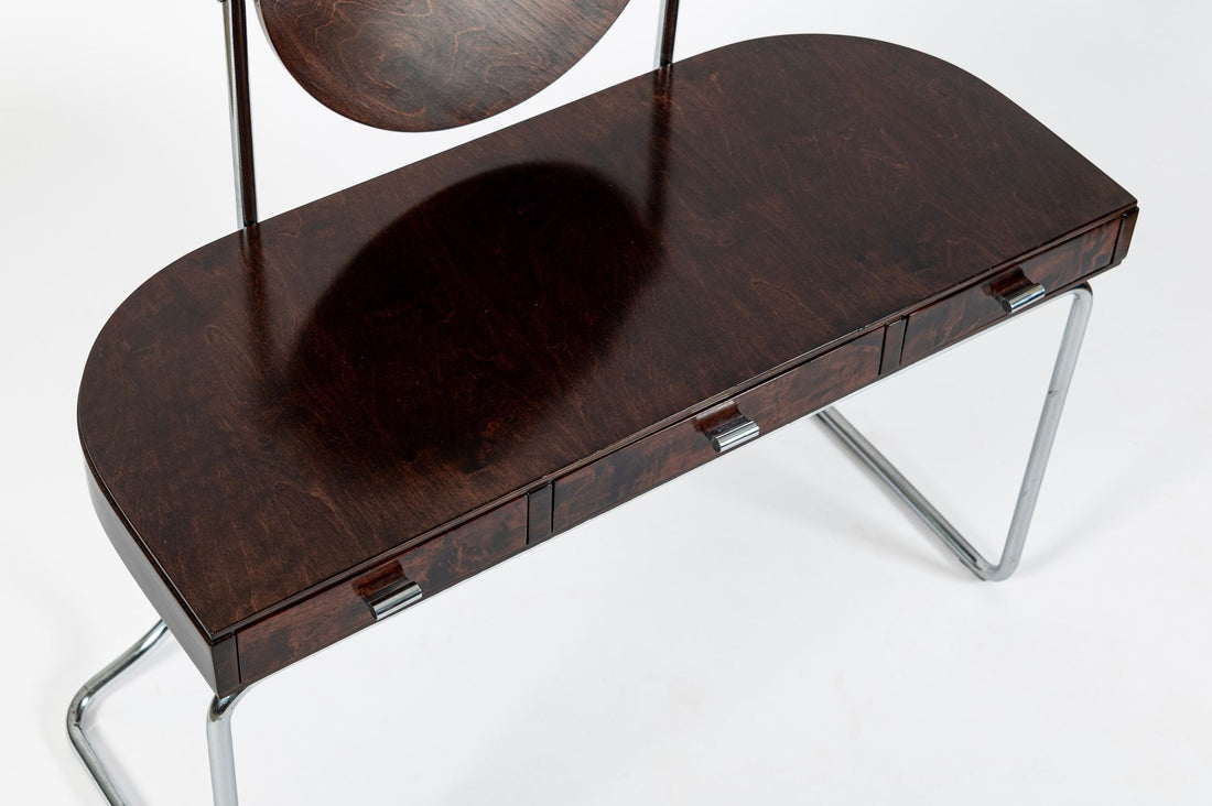 Rare Fritz Hansen Model S214 Tubular Steel Dressing Table Attributed to Mart Stam Denmark 1930s