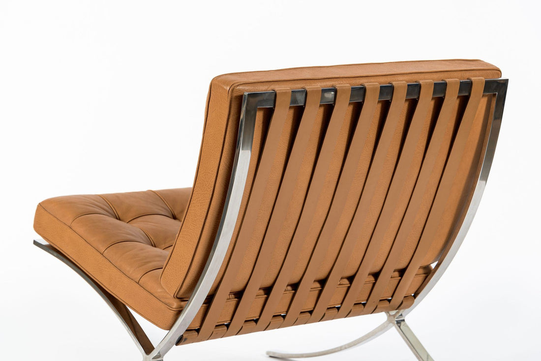 Mid Century Brown Leather Barcelona Chair by Mies van der Rohe for Knoll, 1983