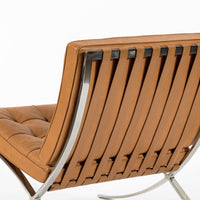 Mid Century Brown Leather Barcelona Chair by Mies van der Rohe for Knoll, 1983