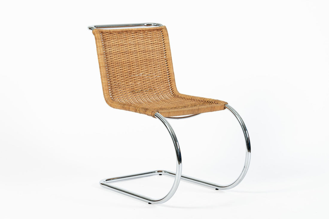 Mies van der Rohe MR10 Cane and Chrome Cantilever Dining Chairs for Stendig, Bauhaus Pair
