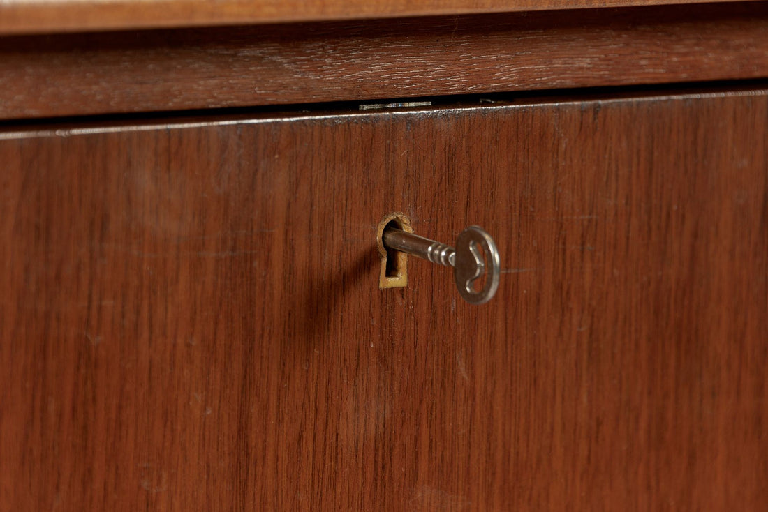 Mid Century Swedish Teak Rolltop Secretary Desk by Egon Ostergaard