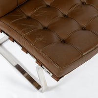 Pair Vintage Brown Tugendhat Lounge Chairs by Mies van der Rohe for Knoll 1960s