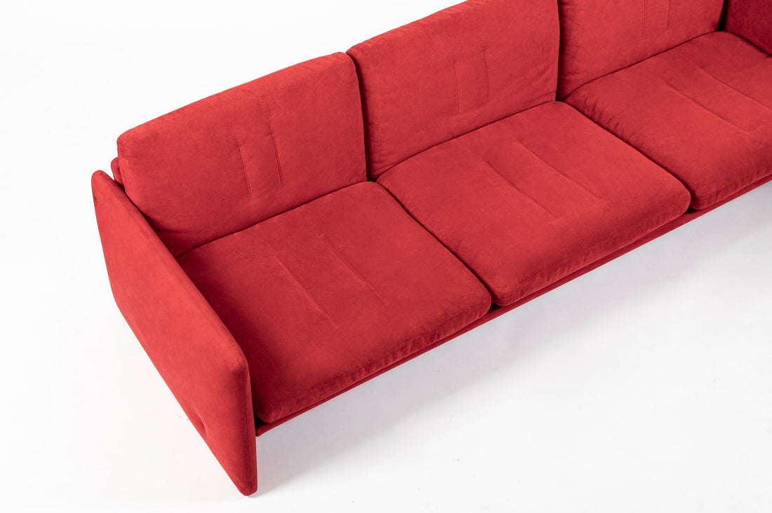 Vintage Italian Modern Red Simone Sofa by Simon International, Italy, Circa 1972