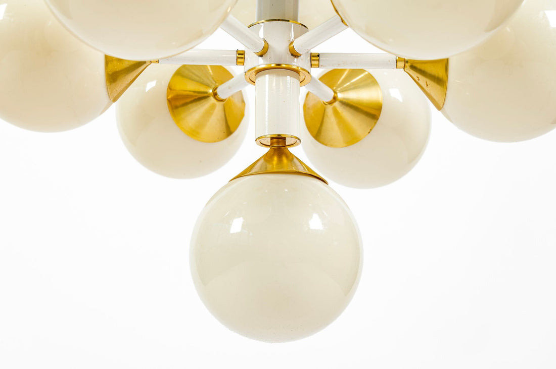 Mid-Century Modern Sputnik Chandelier by Szarvasi, Hungary 1970s, 3x Available