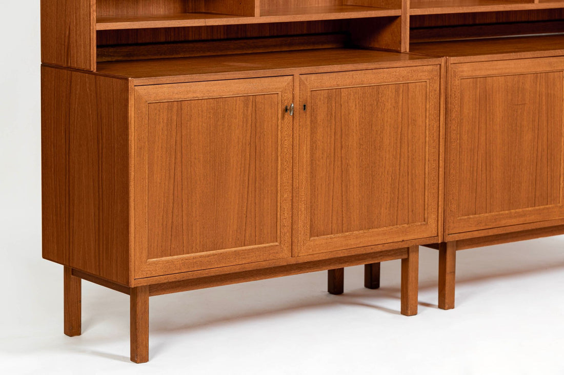 Pair Mid-Century Swedish Modern Teak Bookcase Cabinets, 1960s