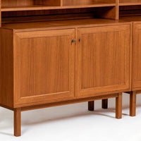 Pair Mid-Century Swedish Modern Teak Bookcase Cabinets, 1960s