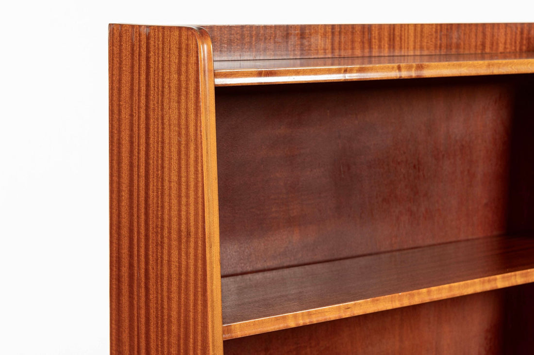 Scandinavian Modern Figured Mahogany Secretary Bookcase Cabinet 1960s
