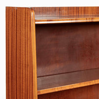 Scandinavian Modern Figured Mahogany Secretary Bookcase Cabinet 1960s