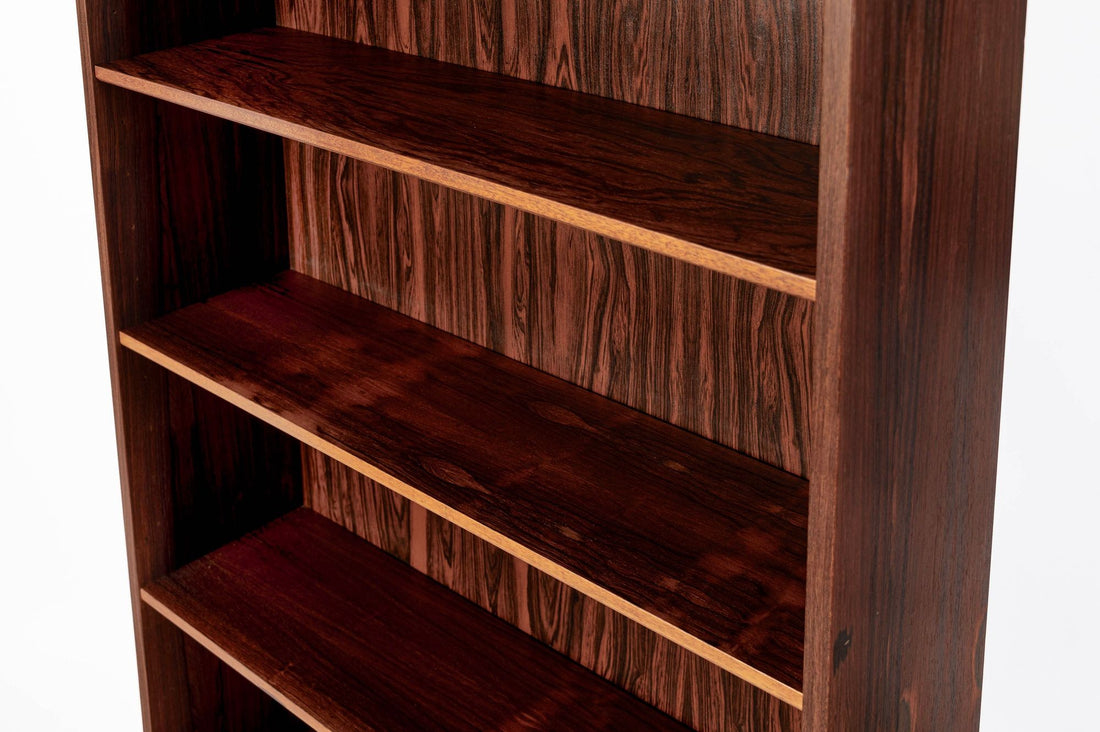 Mid Century Rosewood Bookcase, Scandinavian Tall Display Shelf, 3 Avail