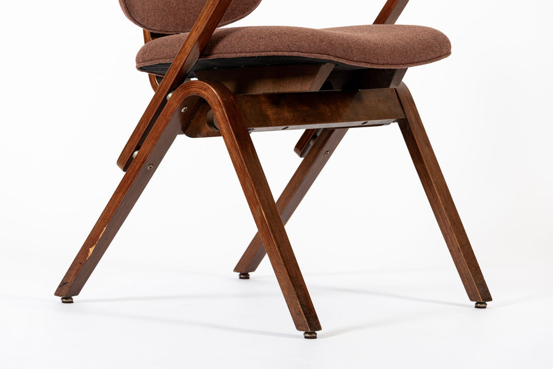 Mid Century Brown Plywood Arm Chairs by Joe Atkinson for Thonet