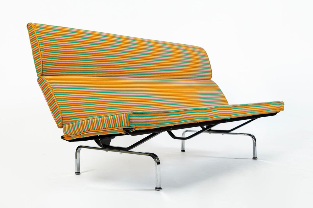 Eames Sofa Compact for Herman Miller, Alexander Girard Maharam Striped Fabric, 2 Available