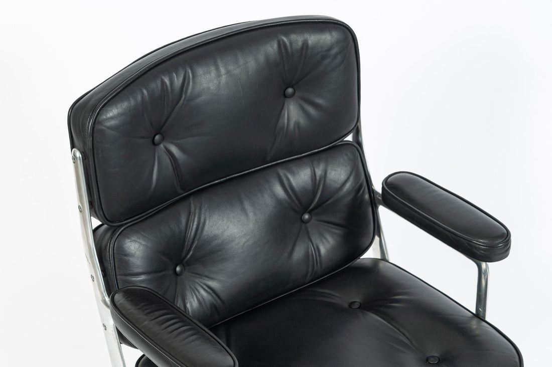 Eames Time Life Executive Lobby Chair Herman Miller Black Leather Office Chair