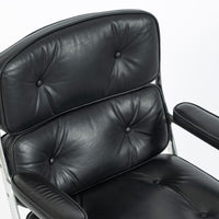 Eames Time Life Executive Lobby Chair Herman Miller Black Leather Office Chair