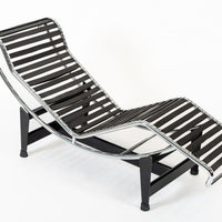 Cassina LC4 Black Leather Chaise Lounge Chair by Le Corbusier 2006