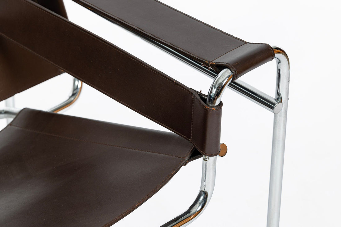 Mid Century Brown Wassily Chair by Marcel Breuer for Stendig 1960s, 2 Available