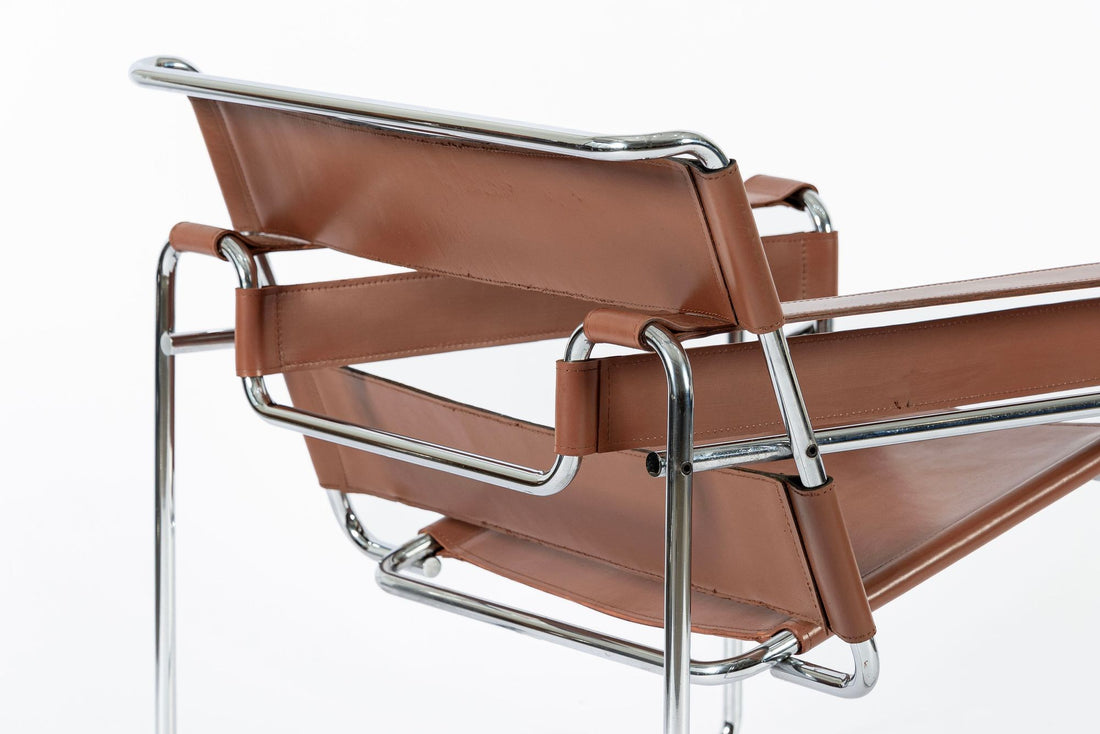 Mid Century Wassily Brown Lounge Chair by Marcel Breuer for Gavina