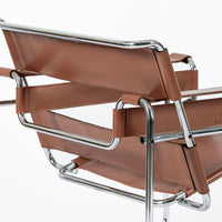 Mid Century Wassily Brown Lounge Chair by Marcel Breuer for Gavina