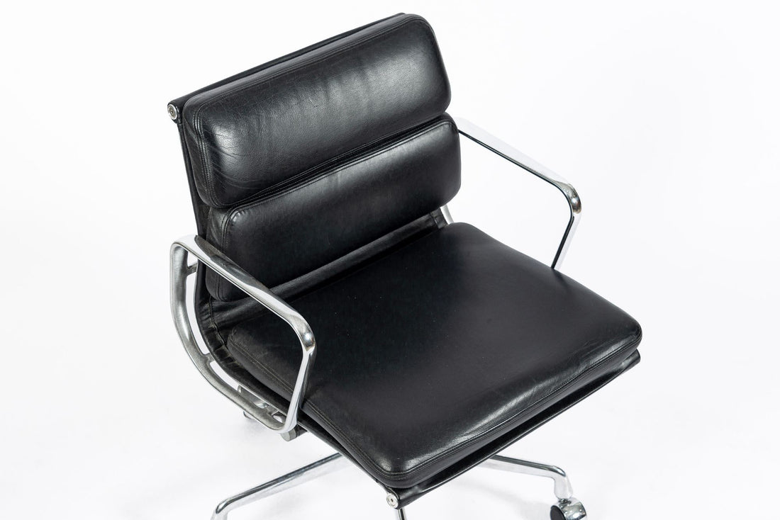 Eames for Herman Miller Soft Pad Black Leather Desk Chair 2000s