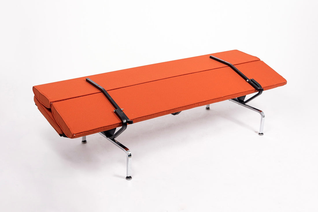 Mid Century Orange Sofa Compact by Eames for Herman Miller