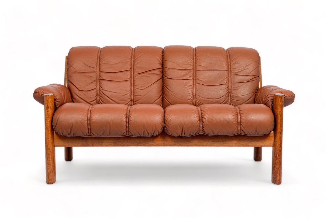 Mid Century Norwegian Brown Leather Sofa by Ekornes, 1970s