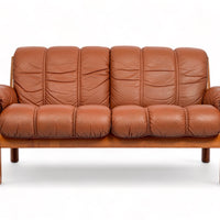 Mid Century Norwegian Brown Leather Sofa by Ekornes, 1970s