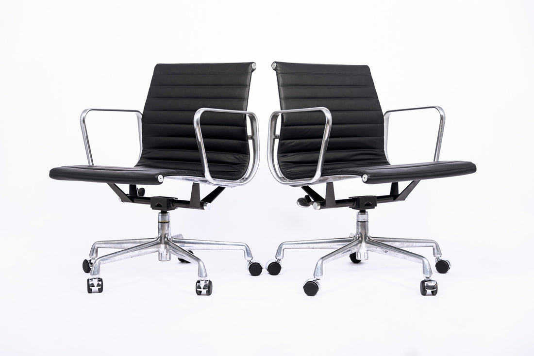 Mid Century Black Aluminum Group Chair by Eames for Herman Miller