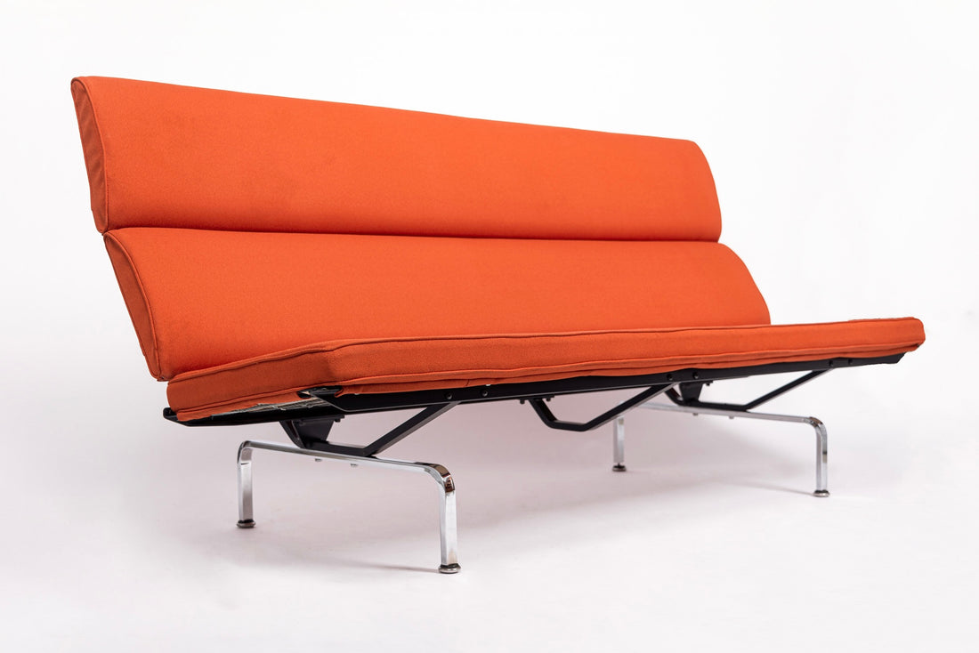 Mid Century Orange Sofa Compact by Eames for Herman Miller