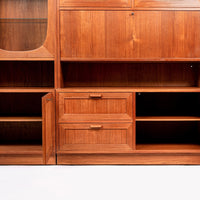 Mid Century Danish Teak Wood Display Cabinets with Glass Doors