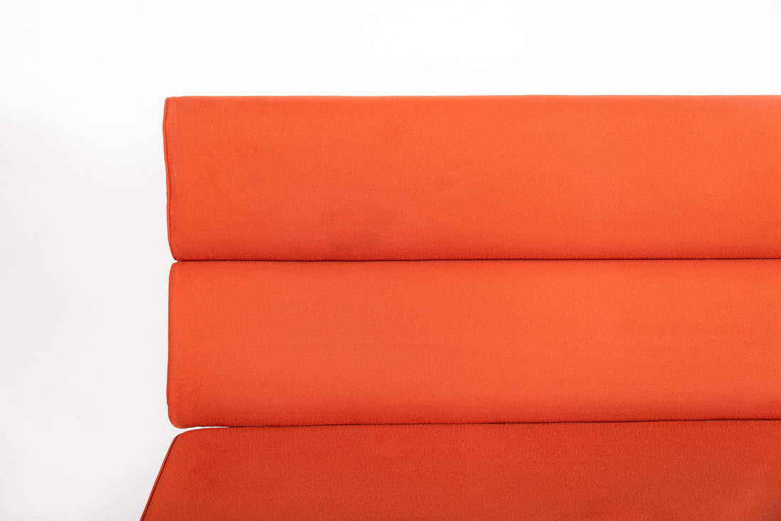 Mid Century Orange Sofa Compact by Eames for Herman Miller