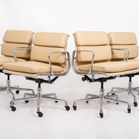 Mid Century Cream Leather Office Chairs by Eames for Herman Miller