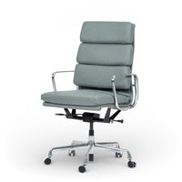 Herman Miller Eames Tall Gray Leather Office Chair Soft Pad