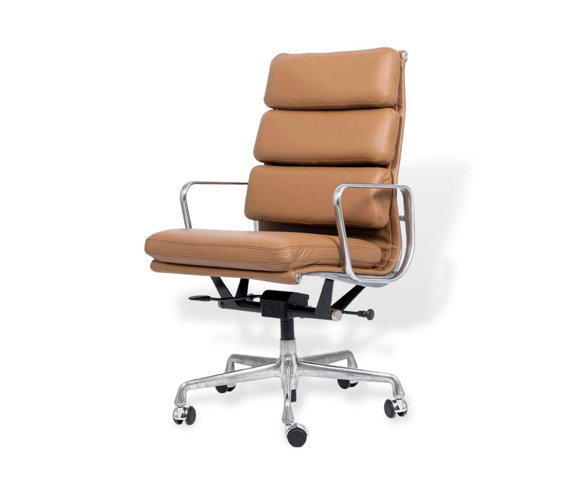 Eames for Herman Miller Aluminum Group Soft Pad Brown Office Chair