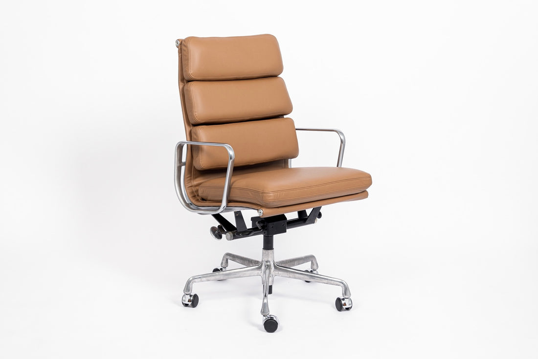 Eames for Herman Miller Aluminum Group Soft Pad Brown Office Chair