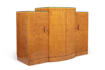 Exceptional Antique Art Deco Maple Wood Bar Cabinet or Sideboard 1930s
