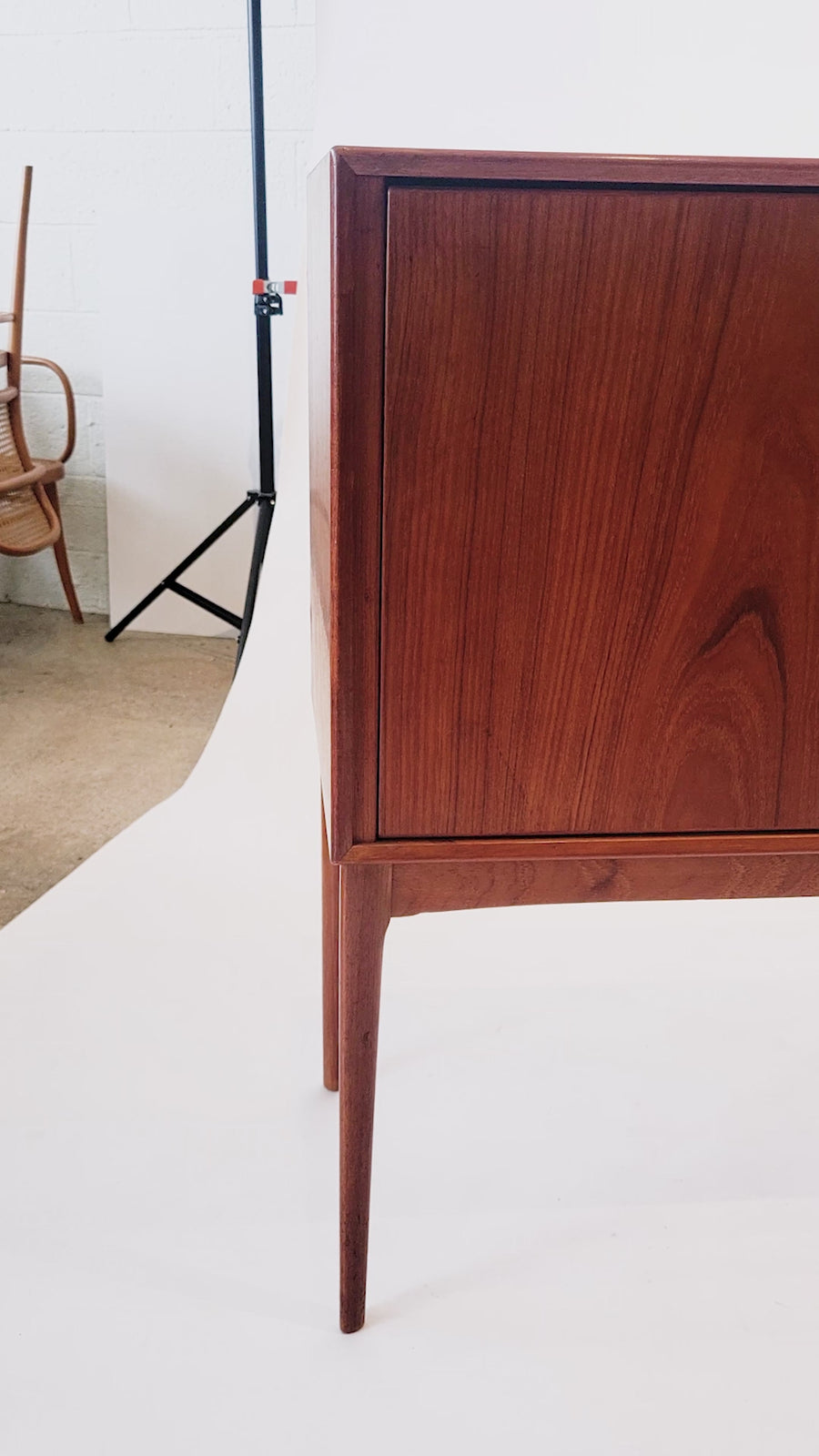 Mid Century Teak Bar Cabinet with Lazy Susan by Fredrik Kayser (attr.)