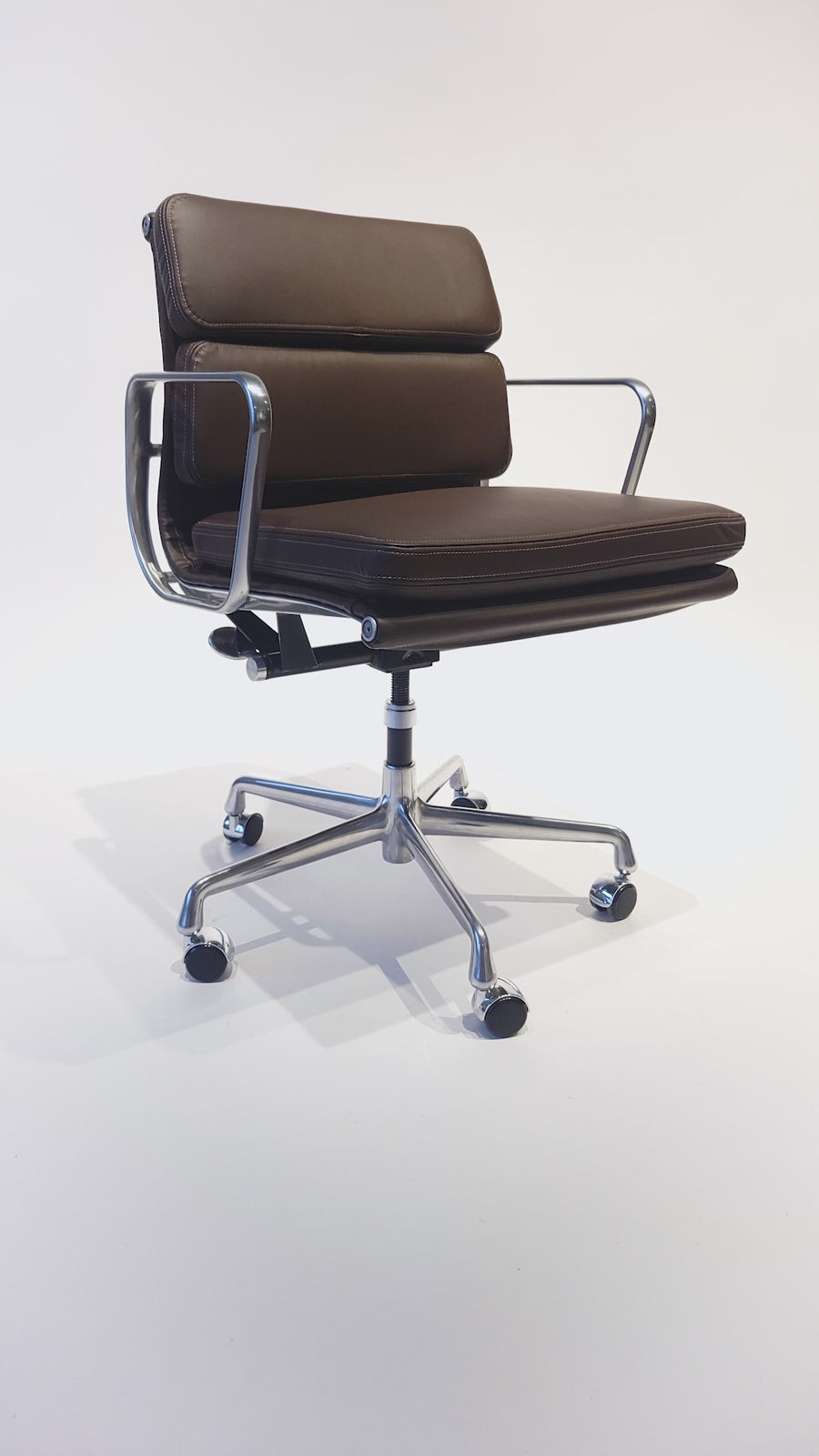 Dark Brown Leather Office Chair by Eames for Herman Miller